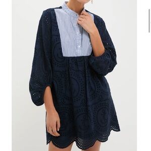 Tuckernuck Navy Eyelet Mini Dress